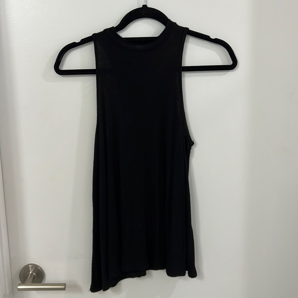 High neck black tank, size small